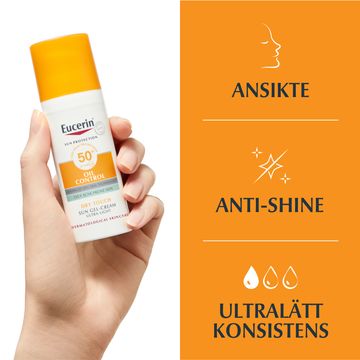 Eucerin Oil Control Sun Gel-Cream Dry Touch SPF50+ Solskydd för ansikte 50 ml