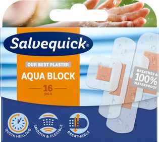 Salvequick Aqua Block Family Pack plåster 16 st Vattentäta plåster 16 st