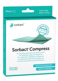 Sorbact Compress 7 x 9 cm Steril sårkompress 10 st