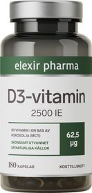 Elexir Pharma D3-vitamin Kapslar 180 st