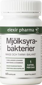 Elexir Pharma Mjölksyrabakterier Kosttillskott. 60 kapslar