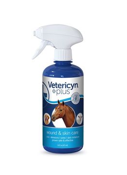 Vetericyn Plus Wound & Skin Care Spray för sårbehandling hos hästar, 473 ml
