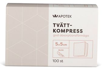 Kronans Apotek Tvättkompress Mjuk kompress 5 x 5 cm, 100 st