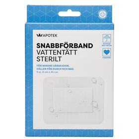 Kronans Apotek Snabbförband Vattentätt Sterilt förband 8 x 10 cm, 5 st