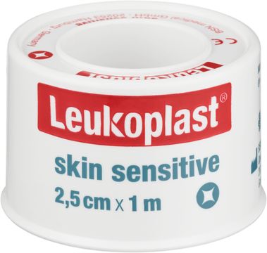 Leukoplast Skin Sensitive Fixeringstejp för skör hud. 2,5 cm x 1 m