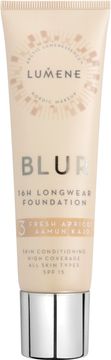 Lumene Blur 16h Longwear Foundation. 3 Fresh Apricot. 30 ml.