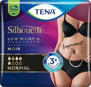 TENA Silhouette Normal Noir Storlek L Absorberande engångstrosa 9 st