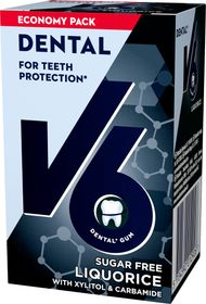 V6 Dental Care Liquorice Tuggummi 70 g