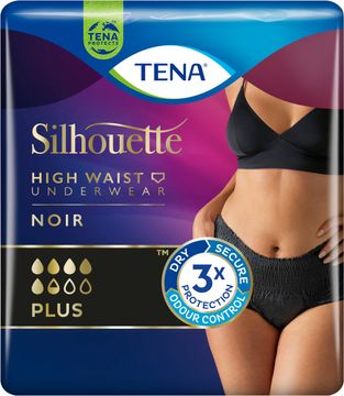 TENA Silhouette Plus Noir M Effektivt skydd mot medelstora till stora läckage 9 st