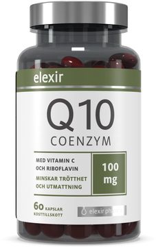 Elexir Pharma Q10 Coenzym Kosttillskott med Q10, kapslar 60 st