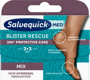 SalvequickMED Blister Rescue Mix plåster 6 st Skavsårsplåster mix 6 st