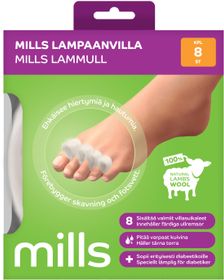 Mills Lammull remsor Lammull för fötter och tår 8 st