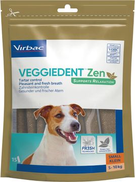 Virbac Veggiedent Zen Small 5-10 kg Multifunktionella tuggpinnar för hund 15 st