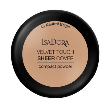 Isadora Velvet Touch Sheer Cover Compact Powder 45 Neutral Beige, Puder