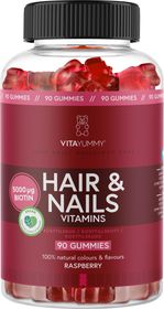 VitaYummy Hair & Nails Vitamins Raspberry Gummies 90 st