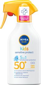 NIVEA Kids Sensitive Protect & Play Sun Trigger Spray SPF50+ Solskydd spray  för barn 270 ml