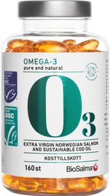 Biosalma Miljömärkt Omega-3 Pure And Natural 160 kapslar