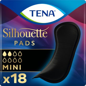 TENA Silhouette Noir Mini Svart binda för små läckage. 18 st