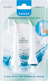 EKULF Standard Tip Refill PowerFlosser Cordless. 2 st