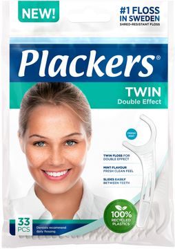 Plackers Twin Tandtrådsbygel, 33 st
