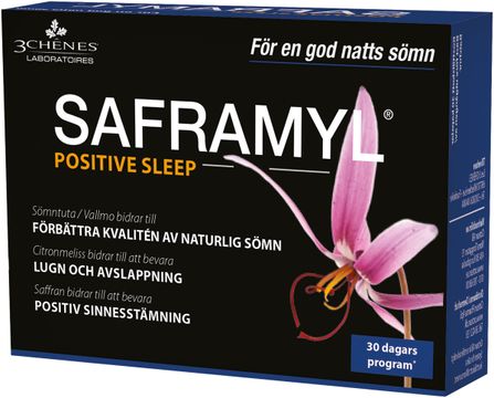 Saframyl Positive Sleep Sömnbevarande kosttillskott. 30 kapslar