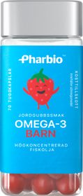 Pharbio Barn Omega 3 Koncentrerad fiskolja. 70 tuggkapslar