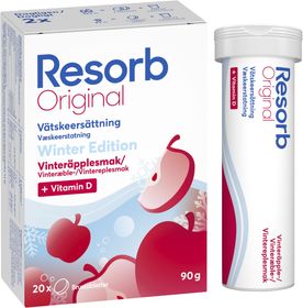 Resorb Original Vinteräpple Vätskeersättning 20 brustabletter 90 g