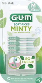 GUM Soft-Picks Comfort Flex Medium Mint Gummibeklädd tandsticka. 40 st