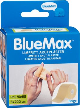 Blue Max Roll/Refill Beige. Limfritt akutPlåster 5x200 cm. 1 st