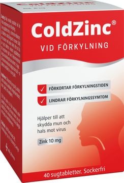 ColdZinc Sugtabletter Lindrar förkylningssymtom. 40 st