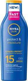 NIVEA SUN Protect & Moisture Sun Lotion SPF 15 Solskydd 200 ml