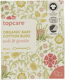 Topcare Ekologiska Baby Bomullspinnar För barn 60 st