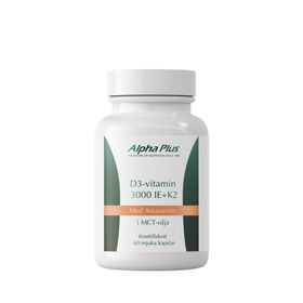Alpha Plus D3-vitamin 3000 iE + K2 Kapslar, 60 st