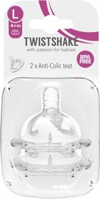 Twistshake Anti-Colic Teat Large 4+ mån Dinappar 2 st