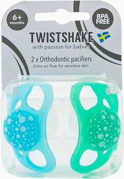 Twistshake Pacifier Pastellblå/grön. Napp 6+ mån. 2 st