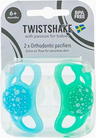 Twistshake Pacifier Pastellblå/grön 6+ mån Nappar 2 st