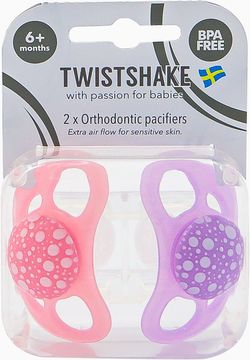 Twistshake Pacifier Pastellrosa/lila. Napp 6+ mån. 2 st