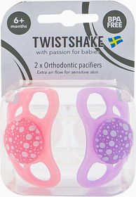Twistshake Pacifier Pastellrosa/lila 6+ mån Nappar 2 st