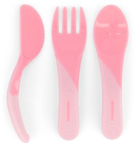 Twistshake Learn Cutlery Pastellrosa 6+ mån Bestick 3 st