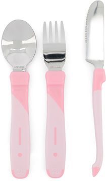 Twistshake Learn Cutlery Stainless Steel Pastellrosa. Bestick 12+ mån. 3 st