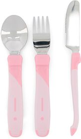 Twistshake Learn Cutlery Stainless Steel Pastellrosa 12+ mån Bestick 3 st