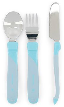Twistshake Learn Cutlery Stainless Steel Pastellblå. Bestick 12+ mån. 3 st