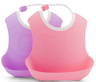 Twistshake Bib Pastellrosa/lila 4+ mån Haklappar 2 st