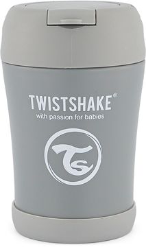 Twistshake Insulated Food Container Pastellgrå. Matburk 350 ml. 1 st