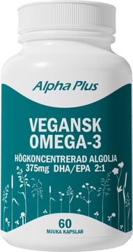 Alpha Plus Vegansk Omega 3 (Algolja) Kapslar, 60 st