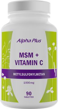 Alpha Plus MSM + Vitamin C Tabletter, 90 st