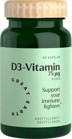 Great Earth Vitamin D3 Vegan 3000 I.E 60 kapslar