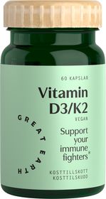 Great Earth Vitamin D3/K2 2000 I.E Kapslar 60 st