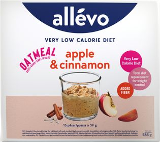 Allévo Oatmeal Apple/Cinna, VLCD Kostersättning, 15 st