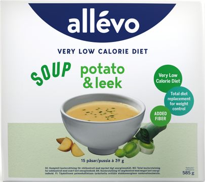 Allévo Soup Potato/Leek, VLCD Kostersättning, 15 st